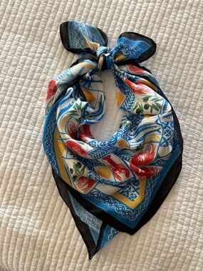 NWOT Lobster print scarf/bandana/bag accessory Mediterranean Coastal